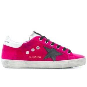 Magenta Velvet Golden Goose Superstar Sneakers